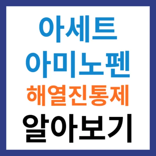 아세트 아미노펜 계열의 해열 진통제 정보